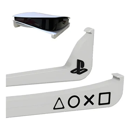 Suporte Horizontal Compatível C/ Ps5 Fat C/ Disco Play5 Cor Branco Slim