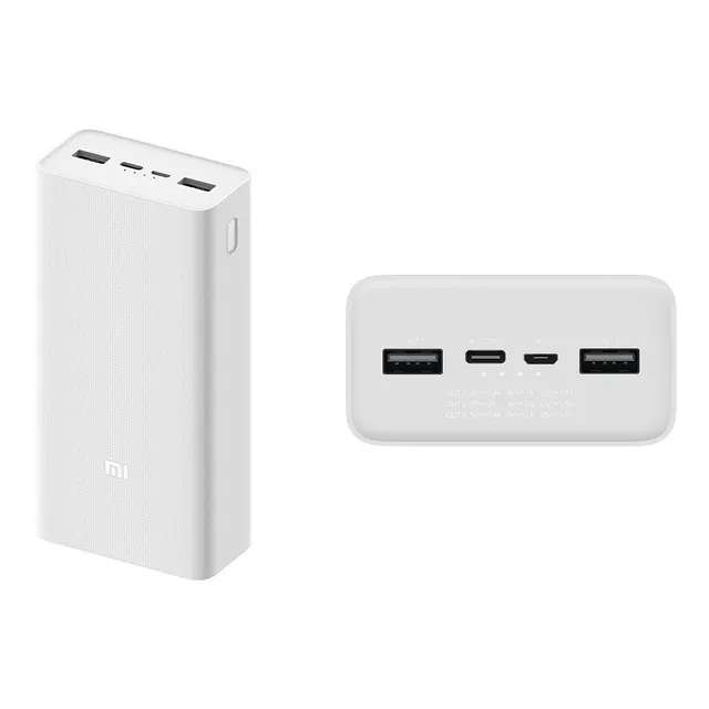 Power Bank Pb3018zm de Xiaomi 30.000 Mah 24w Carga Rápida Color Blanco