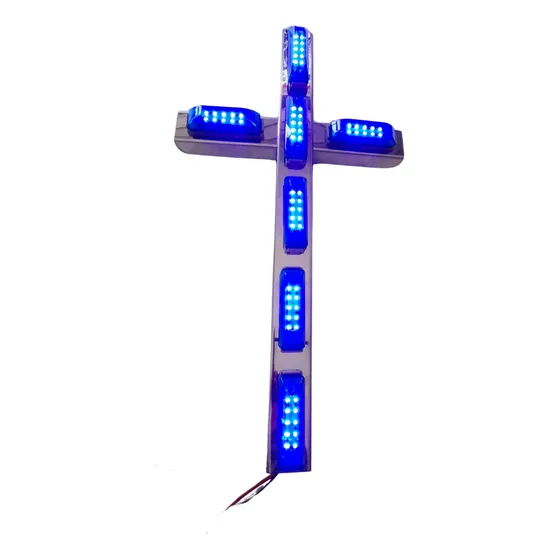 Adorno Cruz Cromada Con Luz Led Camion