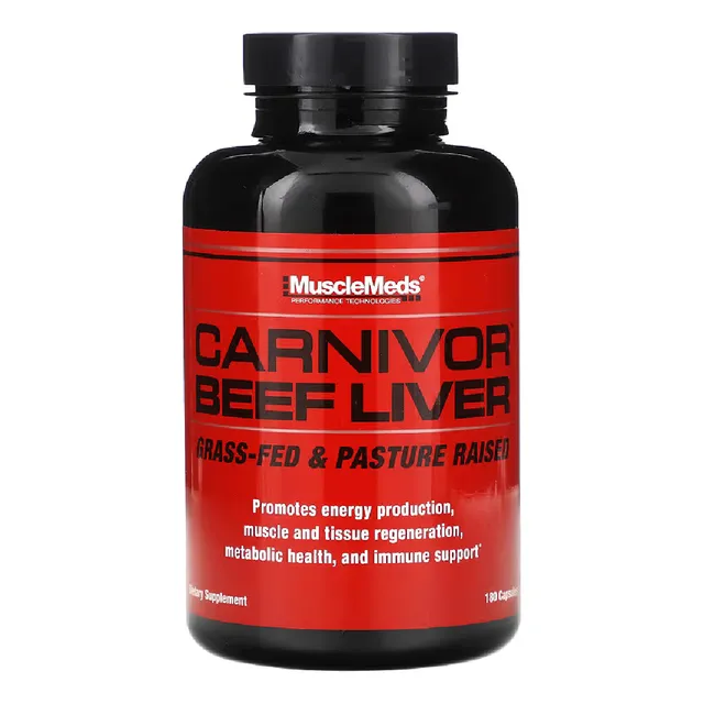 Musclemeds Carnivor Beef Liver Grass Fed 180 Capsulas Sabor Pastillas