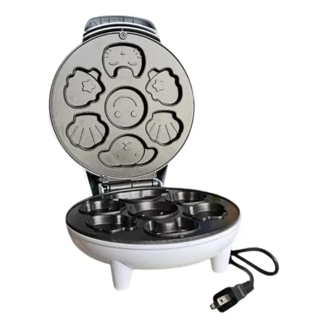 Mini Maquina Para Hacer Pancakes Figuras Infantiles Waflera Color Blanco