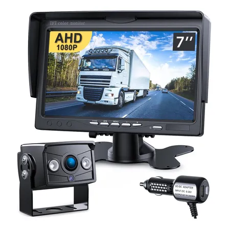 Upgrade Backup Camera Monitor Kit,1024x600 Hd,ip69 Wate...