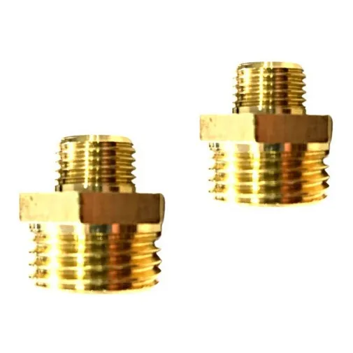 2 Peças Niple Redução Conexão Latão 1/2 - 1/4 Rosca Bsp