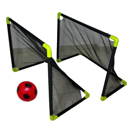 Cancha Mini Arquería Portería Con Malla Fútbol Niños X2