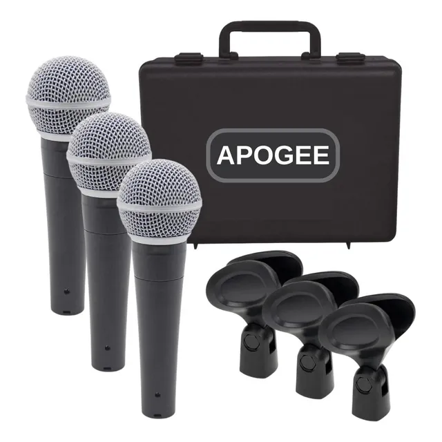 Kit X3 Microfonos Apogee U58 Dinamicos Cardiode + 3 Pipetas