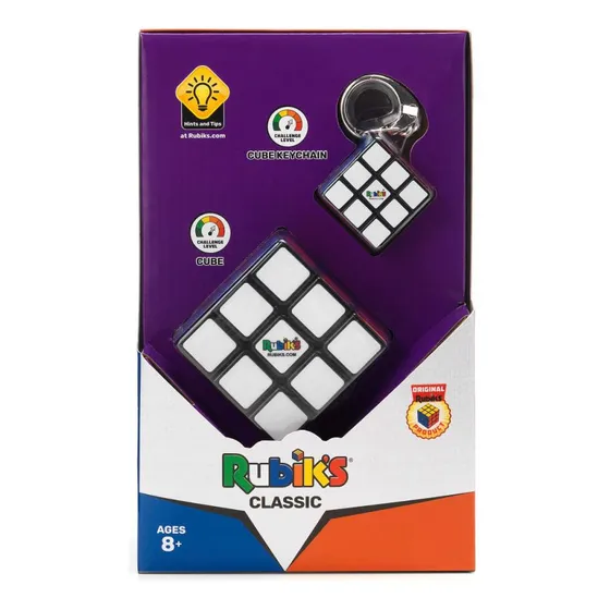 Cubo Mágico Rubik's Clásico + Llavero Mini Cubo Mágico