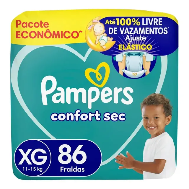 Fralda Confort Sec Tamanho XG 86 Unidades Pampers