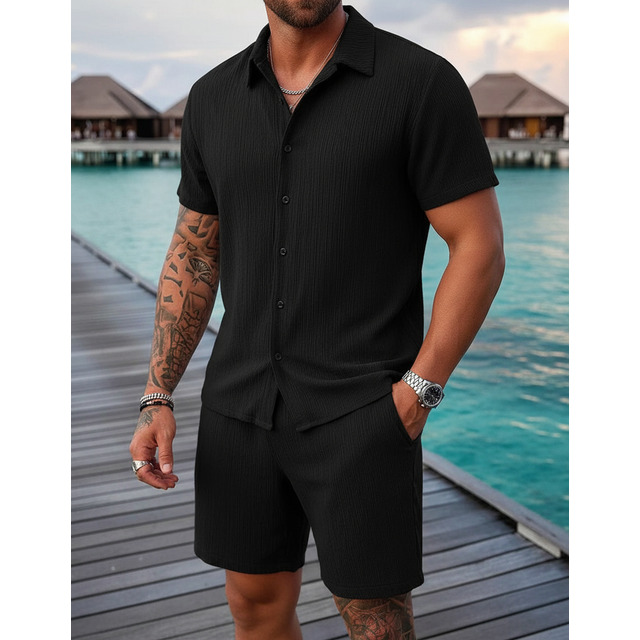 Conjunto Camisa Short Havaiano Estampa Floral Adulto Viscose Conjunto Camisa Short Havaiano Estampa Floral Adulto Viscose