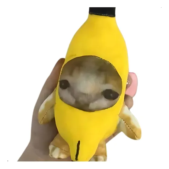 Bicho De Pelúcia Algodão Gato Banana Cat Feliz