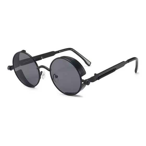 Gafas Vintage Polarized Round Negras Redondas Mirror Stock