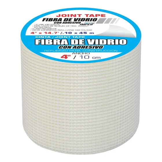 Cinta Fibra De Vidrio Autoadherible 4  Durock Tablaroca 45mt