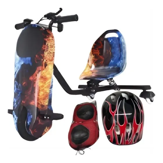 Triciclo Elétrico Drift  250w Acelerador Punho Com Capacete