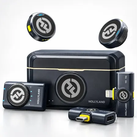 Microfone de Lapela Sem Fio Hollyland Lark M2 Combo (USB-C, Lightning e Câmera)