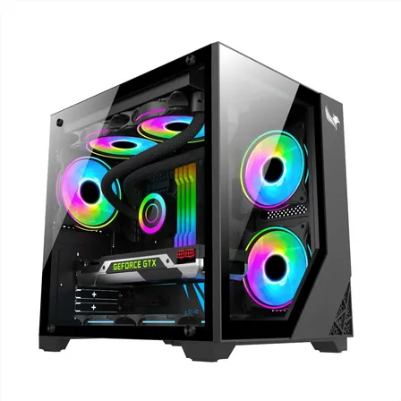 Gabinete Gamer Digoo Aquar Mid-tower Itx M-atx Usb 3.0 Vidro Cor Preto