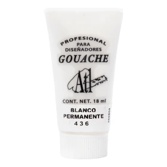 Pinturas Gouache Atl Semi Líquida Tubo 18ml Color Color Blanco Permanente