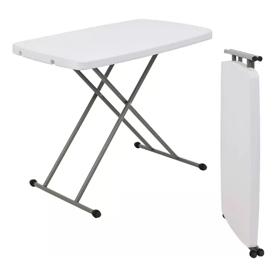 Mesa Tablon Plegable 76 Cm Ajustable Shorbull Jardin Chica Color Blanco