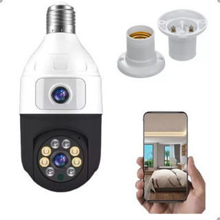 Câmera Segurança Lâmpada Lente Dupla Wifi Ip 360 Full Hd E27 Câmera Segurança Lâmpada Lente Dupla Wifi Ip 360 Full Hd E27