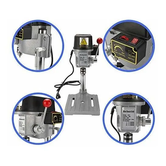 Hyddnice 3 Speed Mini Drill Press Bench Small Benchtop
