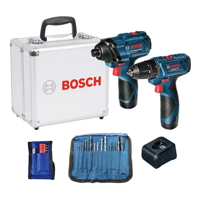 Kit Bosch Parafusadeira E Chave Impacto Gsr120-li + Gdr120-li 23ac Azul
