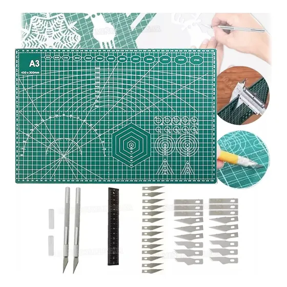 A3 Tapete Corte Cutting Mat 30 X 45 Doble Vista Cutter Set