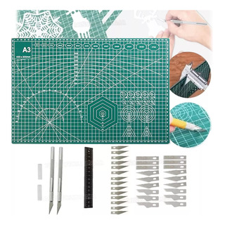 A3 Tapete Corte Cutting Mat 30 X 45 Doble Vista Cutter Set A3 Tapete Corte Cutting Mat 30 X 45 Doble Vista Cutter Set
