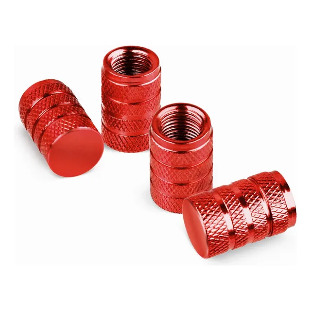 Set 4 Tapitas Cubre Valvulas Rueda Deportiva - Grip Roja