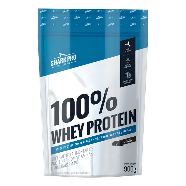 100% Whey Protein - 900g Refil Cookies - Shark Pro