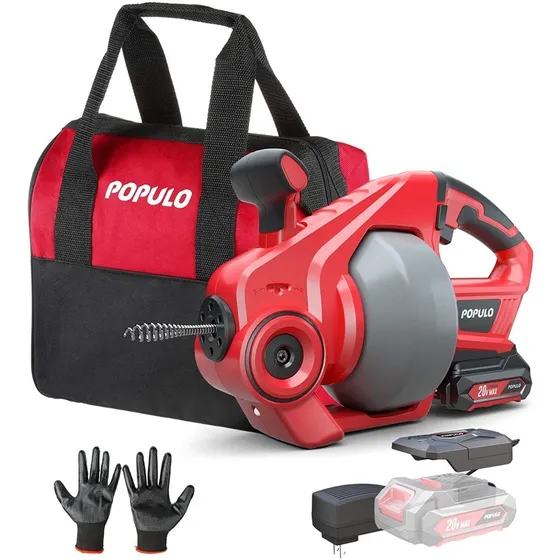 Populo Sonda Drenaje Limpieza Tuberia 20v 7.6 M X 3/4 -2 