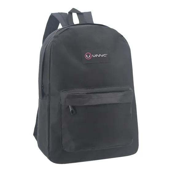 Mochila Unnic 10.1200BM Urbana Reforzada Grande Escolar Color Negro Diseño de la tela Liso