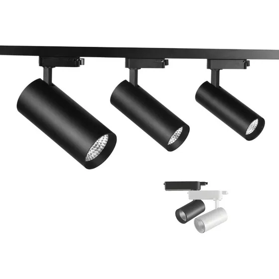 Lámpara Spot Led Track Light 3 Pzas 30w + Riel 1mt Reflector