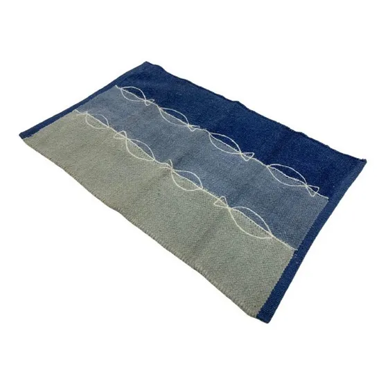 Alfombra Baño Peces Crudo Azul 45x70cm Espiral Qy 5534 Xavi