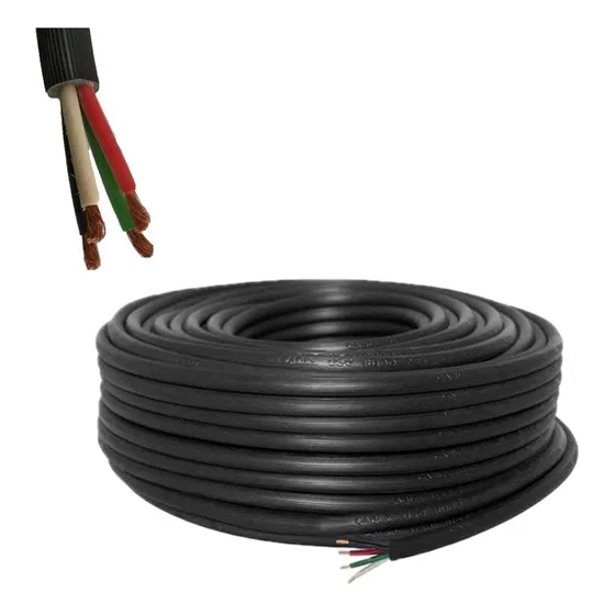 10 Mts Cable Uso Rudo Calibre 4 X 12 100% Cobre Argos Cubierta Negro