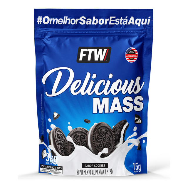 Delicious Mass Hipercalórico Pouch 3kg Sabor Cookies - Ftw Delicious Mass Hipercalórico Pouch 3kg Sabor Cookies - Ftw