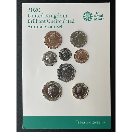 Set Moedas Escudo Britânico + 1 E 2 Pounds 2020 - Inglaterra