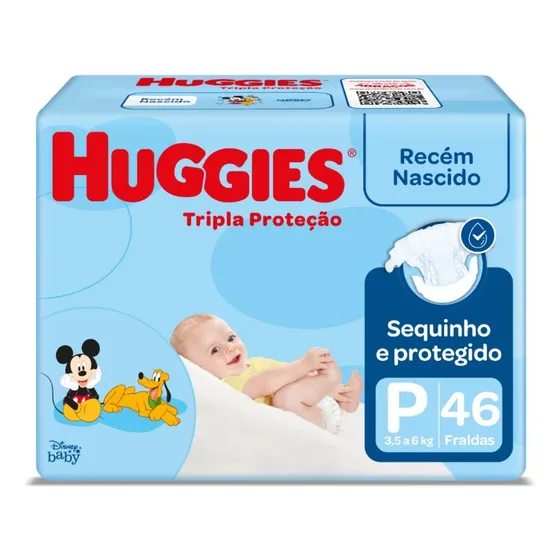Fraldas Huggies Tripla Proteção P 46 Unidades