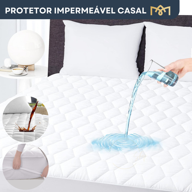 Capa Colchão Casal Impermeável Anti Mofo Protetor Matelado Antialérgico Premium Branco Capa Colchão Casal Impermeável Anti Mofo Protetor Matelado Antialérgico Premium Branco