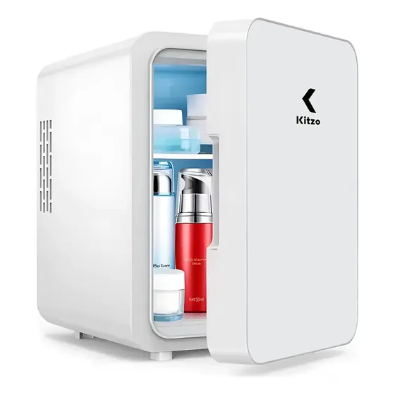 Mini Refrigerador 15 Latas Cosmeticos 10 L Frio/Caliente Para Casa/auto/oficina Color Blanco KITZO