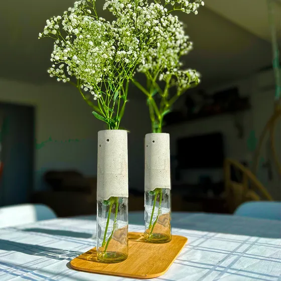Kit 2 Vasinhos Decorativos Enfeites De Jardim Home Quarto