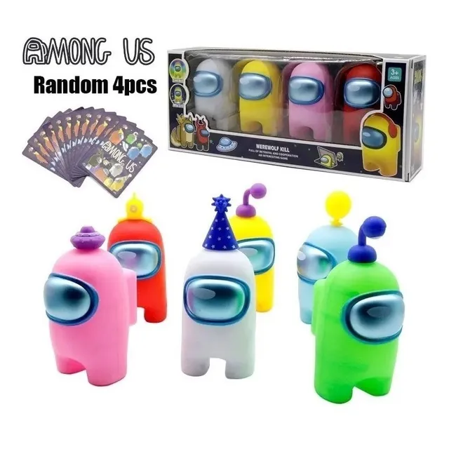 Muñecos Amoung Us Con Luces 14cm  Set De 4 Figuras