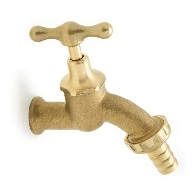 Canilla De Bronce Clasica De 1/2 Dorada Con Cuerito Eterna