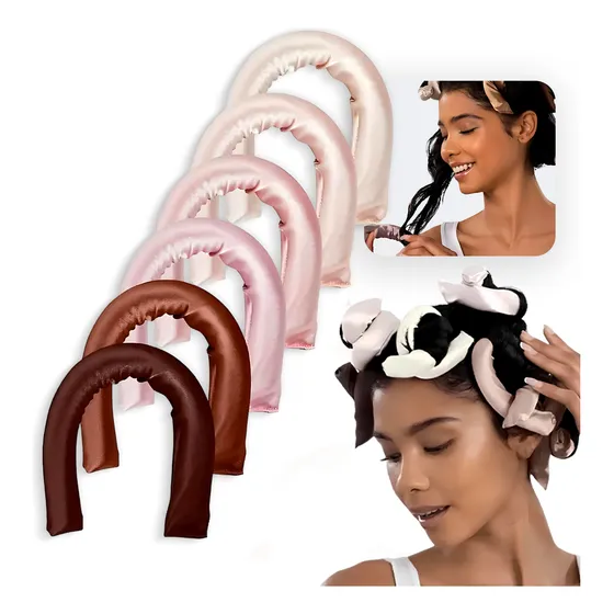Kit 6 Peças Modeladores De Cabelo Cetim Sem Calor Cobertos