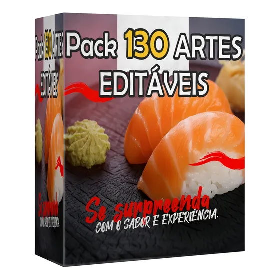Pack 130 Artes Sushi Restaurante Japonês Mídias Sociais Pdf