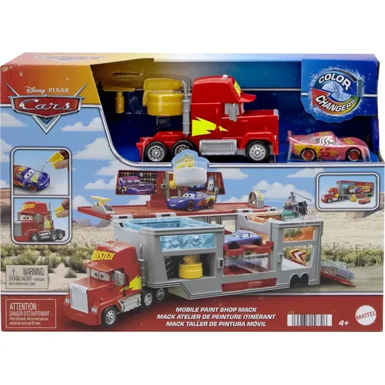 Cars Mack Taller Pintura Móvil Rayo Mcqueen Cambia Color