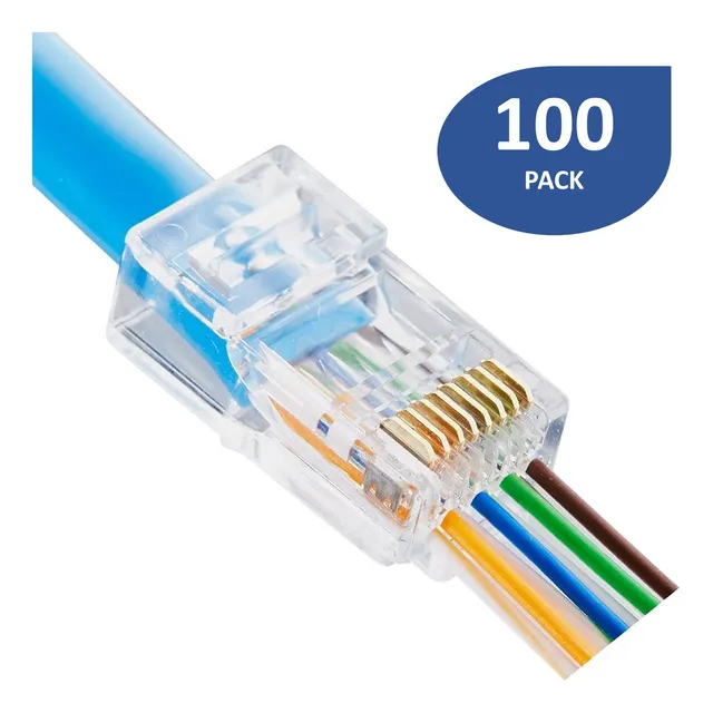 Conector Rj45 Ez Categoria 5e Pasante Pass-trough 100 Und