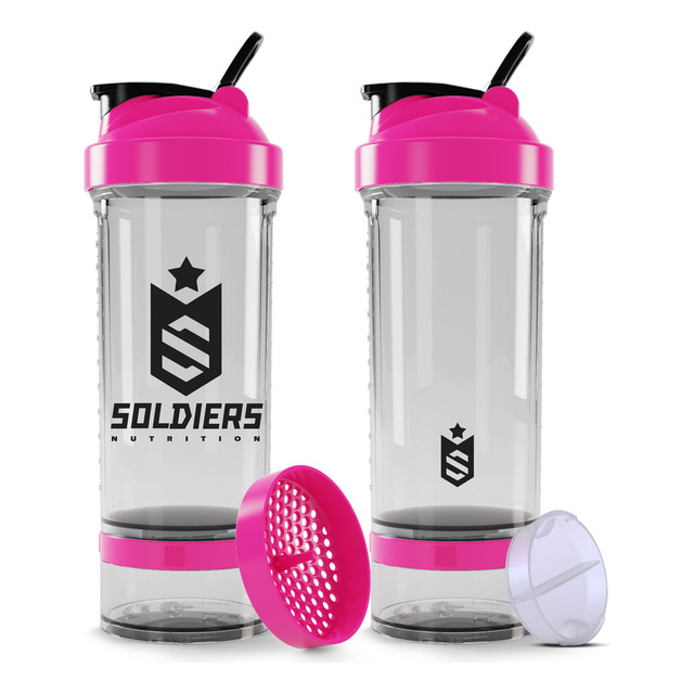 Coqueteleira Pro Transparente Pink 700ml Soldiers Nutrition Cor Preto Coqueteleira Pro Transparente Pink 700ml Soldiers Nutrition Cor Preto