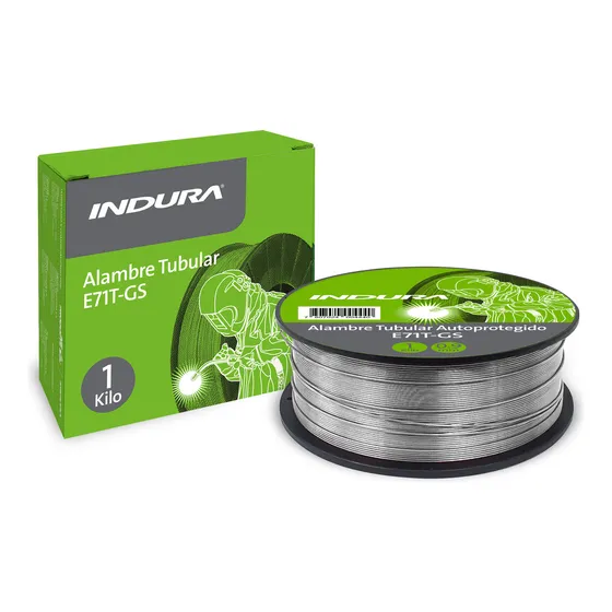 Alambre Mig Flux Tubular Indura 0.8mm / 0.9mm - 1kg Color Gris