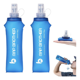 2x Botellas De Agua Plegable 500ml Portátil Para Campismo 2x Botellas De Agua Plegable 500ml Portátil Para Campismo