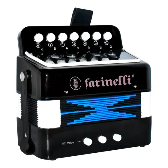 Acordeon Farineil Acifne Infantil 7 Botones 3 Bajos Negro