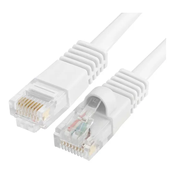 Cabo De Rede  Ethernet Lan Rj45 Cat5  - 8 Metros - Branco