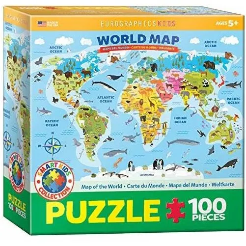 Eurografías Ilustrado Mapa Del Mundo Rompecabezas De Cfmww